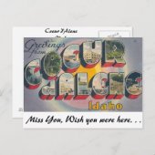 アイダホ州コーダレンからのご挨拶 ポストカード (正面/裏面)