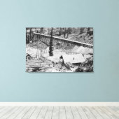 アイダホ州サンダーマウンテンのデューイ金ゴールド鉱山 キャンバスプリント (インサイチュ (ウッドフロア))