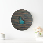 アイダホ州シェイプティール(緑がかった色) ラージ壁時計 (ホーム)