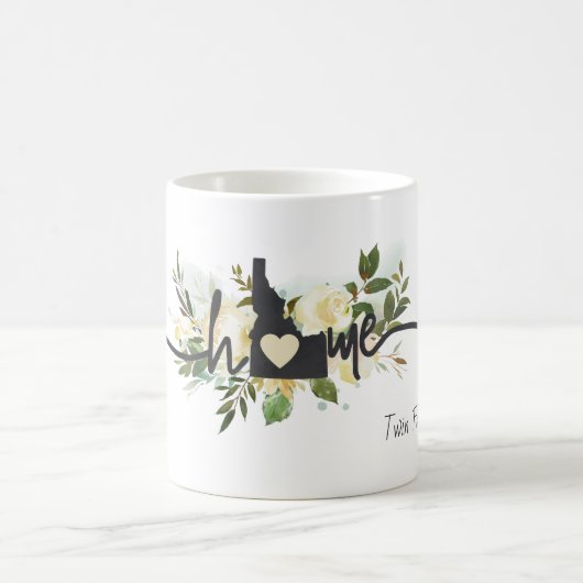 アイダホ州パーソナライズされたユアホームシティ素朴 コーヒーマグカップ (中央)