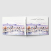 アイダホ州ボイシの水彩画風景ウェディング ゲストブック (全面)