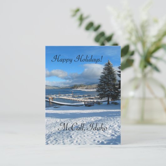 アイダホ州マッコールからのホリデーグリーティング シーズンポストカード (スタンド正面)