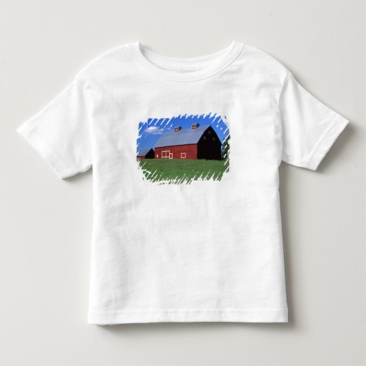 アイダホ州ラター郡の赤い納屋 PR MR) トドラーTシャツ (正面)