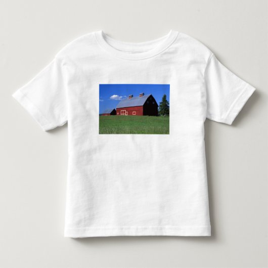 アイダホ州ラタ郡の赤い納屋 PR MR) トドラーTシャツ (正面)