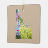 アイダホ州写真の挿入物と町名 セラミックオーナメント (左)