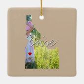 アイダホ州写真の挿入物と町名 セラミックオーナメント (裏面)