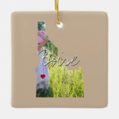 アイダホ州写真の挿入物と町名 セラミックオーナメント (正面)