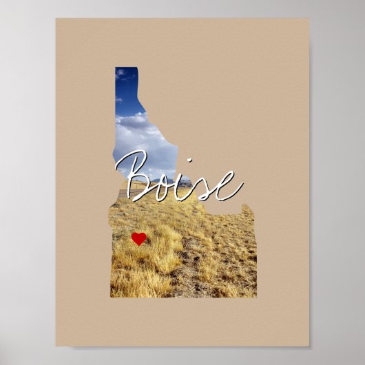 アイダホ州写真の挿入物と町名 ポスター (正面)
