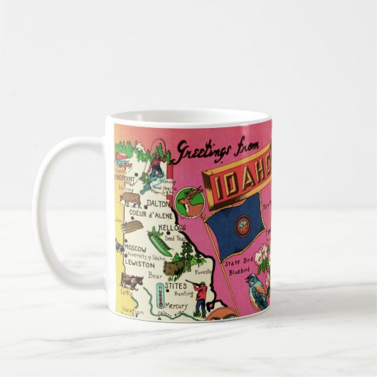 アイダホ州地図マグカップ コーヒーマグカップ (左)