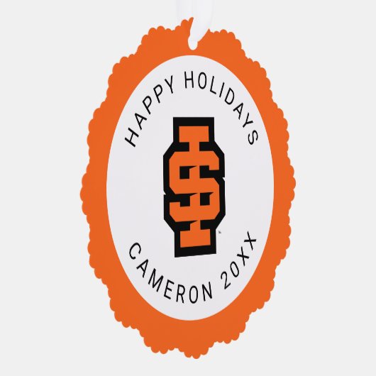 アイダホ州大はっきりした学ベンガルのロゴ オーナメントカード (右)