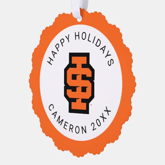 アイダホ州大はっきりした学ベンガルのロゴ オーナメントカード (左)