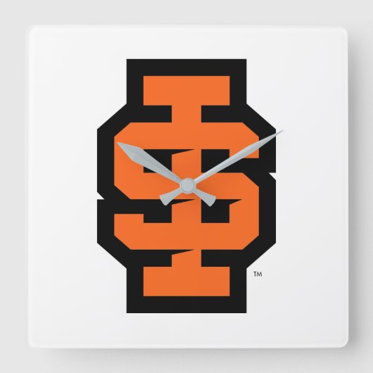 アイダホ州大はっきりした学ベンガルのロゴ スクエア壁時計 (正面)