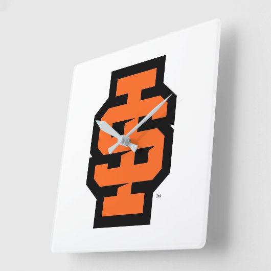 アイダホ州大はっきりした学ベンガルのロゴ スクエア壁時計 (傾斜)