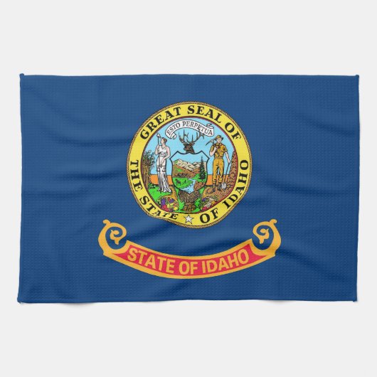 アイダホ州旗を持つキッチンタオル キッチンタオル (横)