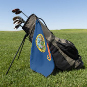 アイダホ州旗を持つゴルフタオル ゴルフタオル (グリーン)