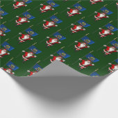アイダホ州旗を持つサンタクロース ラッピングペーパー (角)