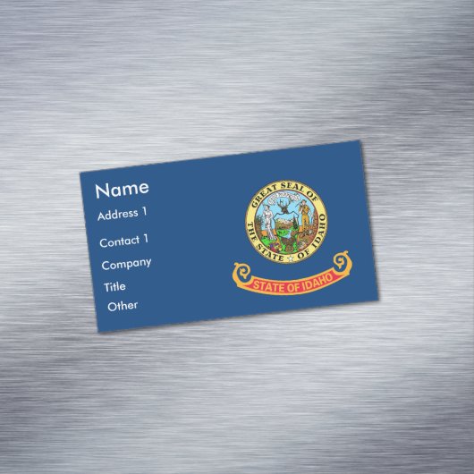アイダホ州旗を持つ名刺マグネット マグネット名刺 (インサイチュ)