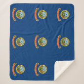 アイダホ州旗を持つ愛国心のあるシェルパ毛布 シェルパブランケット (正面)