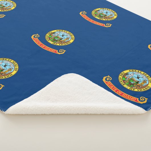 アイダホ州旗を持つ愛国心のあるシェルパ毛布 シェルパブランケット (3/4)