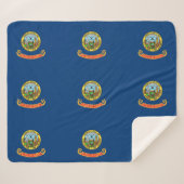 アイダホ州旗を持つ愛国心のあるシェルパ毛布 シェルパブランケット (正面(横))