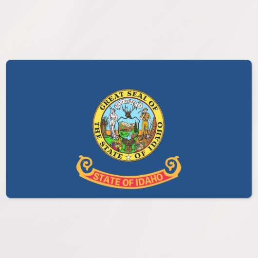 アイダホ州旗を持つ愛国的な州 ラベル (デザイン1)