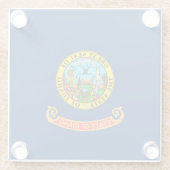 アイダホ州旗デザインデコール ガラスコースター (裏面)