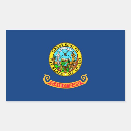 アイダホ州旗デザイン 長方形シール (正面)