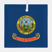 アイダホ州旗：ザ・ジェム州，アメリカ・マウンテン・ウエスト ガラスオーナメント (裏面)