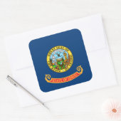 アイダホ州旗：ザ・ジェム州，アメリカ・マウンテン・ウエスト スクエアシール (封筒)