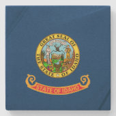 アイダホ州旗：ザ・ジェム州，アメリカ・マウンテン・ウエスト ストーンコースター (正面)