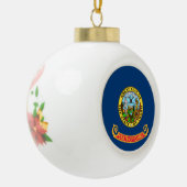 アイダホ州旗：ザ・ジェム州，アメリカ・マウンテン・ウエスト セラミックボールオーナメント (左)
