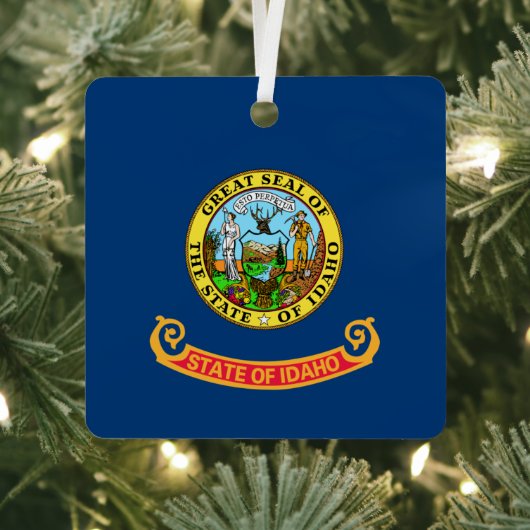 アイダホ州旗：ザ・ジェム州，アメリカ・マウンテン・ウエスト メタルオーナメント (インサイチュ)