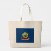 アイダホ州旗：ザ・ジェム州，アメリカ・マウンテン・ウエスト ラージトートバッグ (裏面)