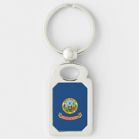 アイダホ州旗: 宝石の州、アメリカのマウンテンウェスト キーホルダー (正面)