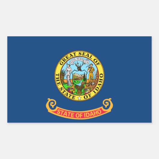 アイダホ州旗 長方形シール (正面)