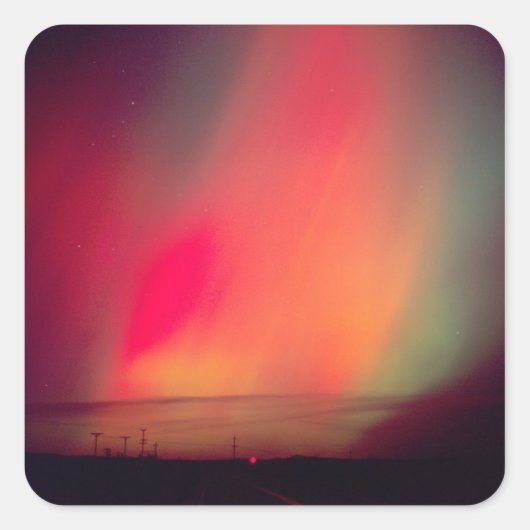 アイダホ州、アメリカ。オーロラボレアリス、北の光 スクエアシール (正面)