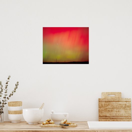 アイダホ州、アメリカ。オーロラボレリス、2時の北のライト ポスター (キッチン)