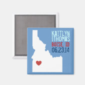 アイダホ日付の保存 – カスタマイズ可能な都市 マグネット (正面/裏面)