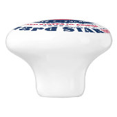 アイダホ米州赤白青タイポグラフィ セラミックノブ (側面)