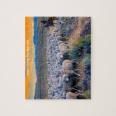 アイダホ羊の放牧…クリスマスグリーティングジグソーP ジグソーパズル (縦)