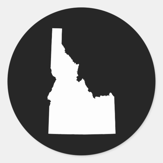 アイダホ語（白） ラウンドシール (正面)