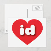 アイダホ赤いハート- I love id ポストカード (正面/裏面)