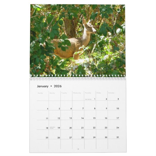 アイダホ カレンダー (1月 2026)