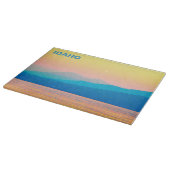 アイダホ – シアンとサーモンの夕日 カッティングボード (角)