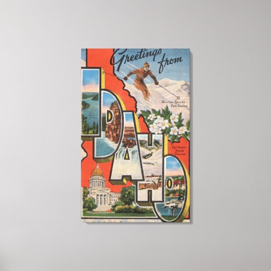 アイダホ(スキー)ラージレターシーンアイダホ キャンバスプリント (正面)