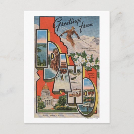 アイダホ（スキー）ラージレターシーンアイダホ ポストカード (正面)