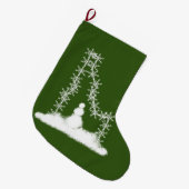 アイダホ・スノーフレーク ラージクリスマスストッキング (正面 (吊り時))