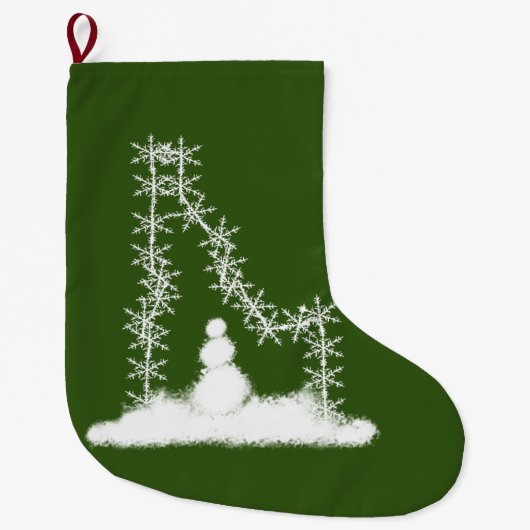 アイダホ・スノーフレーク ラージクリスマスストッキング (正面)