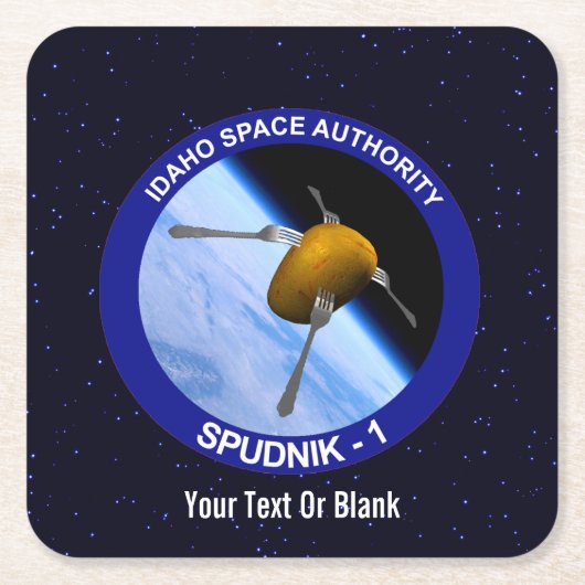 アイダホ・スプドニク衛星ミッションパッチ スクエアペーパーコースター (正面)