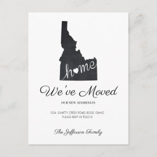 アイダホ·チャルクボード·州·マップ引越しポストカード 案内ポストカード